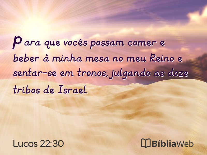 Lucas 22:30 em imagem para compartilhar
