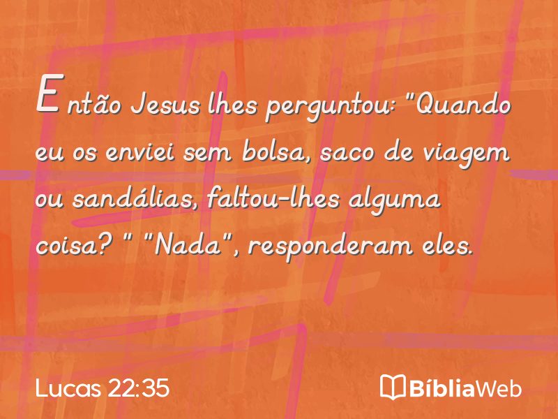 Lucas 22:35 em imagem para compartilhar