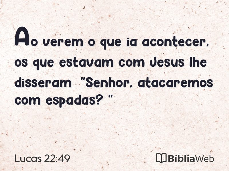 Lucas 22:49 em imagem para compartilhar