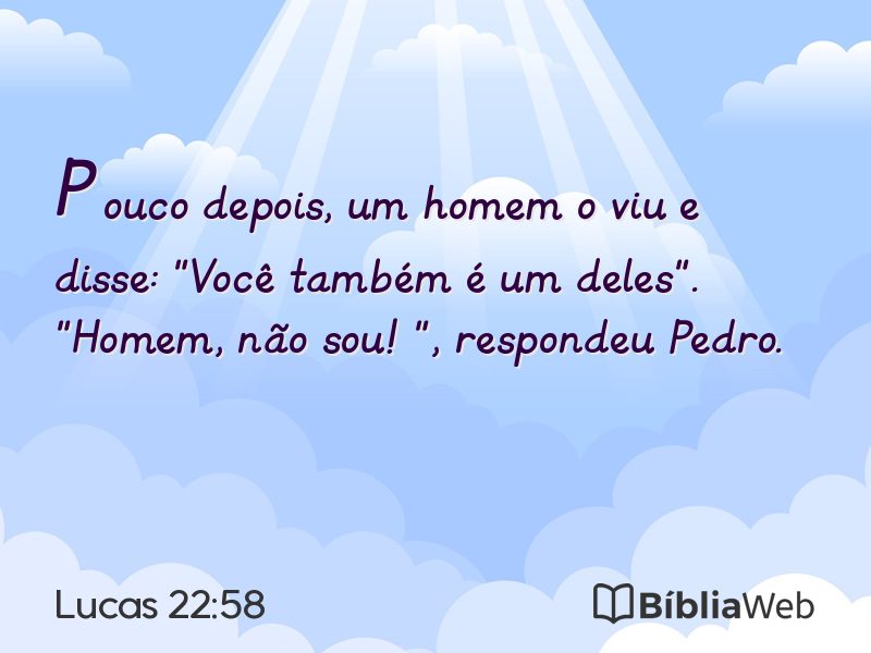 Lucas 22:58 em imagem para compartilhar