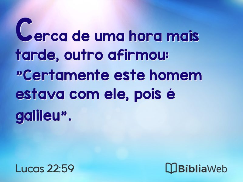 Lucas 22:59 em imagem para compartilhar