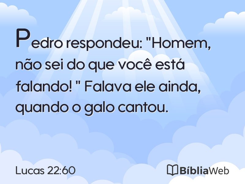 Lucas 22:60 em imagem para compartilhar