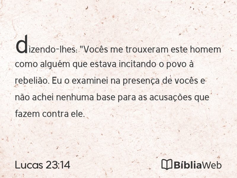 Lucas 23:14 em imagem para compartilhar