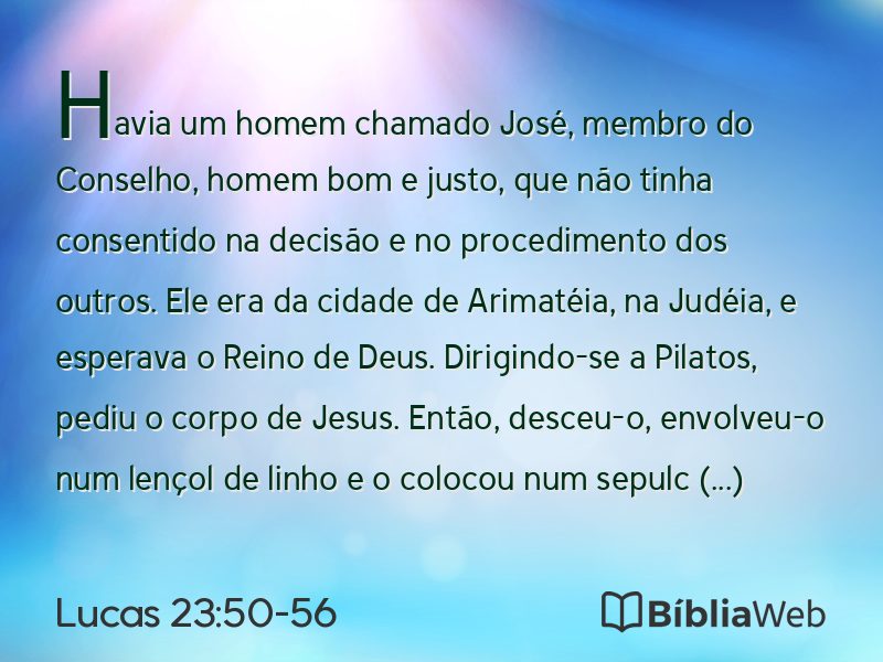 Lucas 23:50-56 em imagem para compartilhar