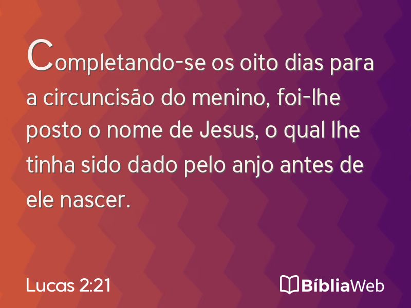 Lucas 2:21 em imagem para compartilhar