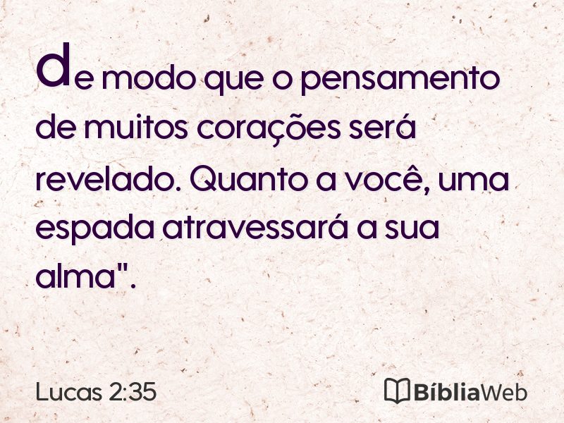 Lucas 2:35 em imagem para compartilhar