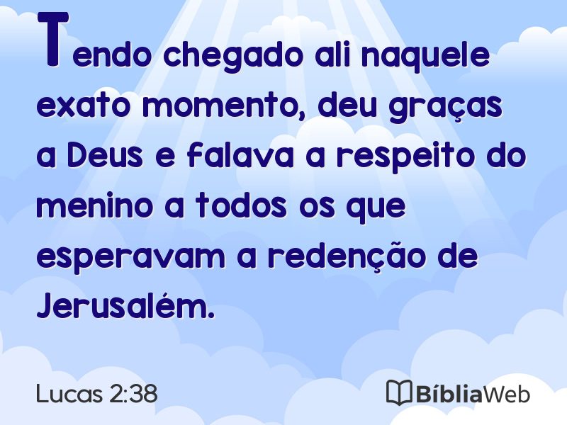Lucas 2:38 em imagem para compartilhar