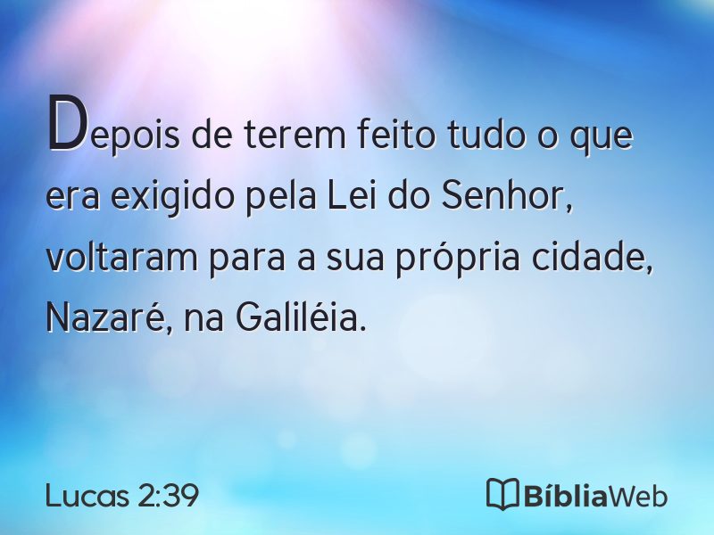 Lucas 2:39 em imagem para compartilhar