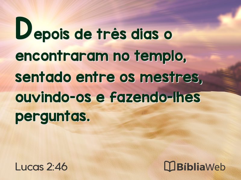 Lucas 2:46 em imagem para compartilhar