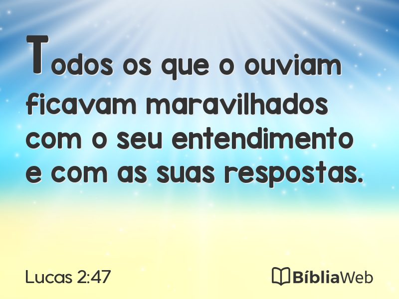 Lucas 2:47 em imagem para compartilhar