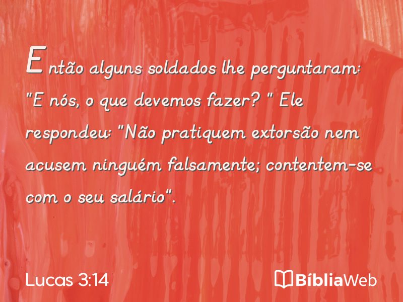 Lucas 3:14 em imagem para compartilhar