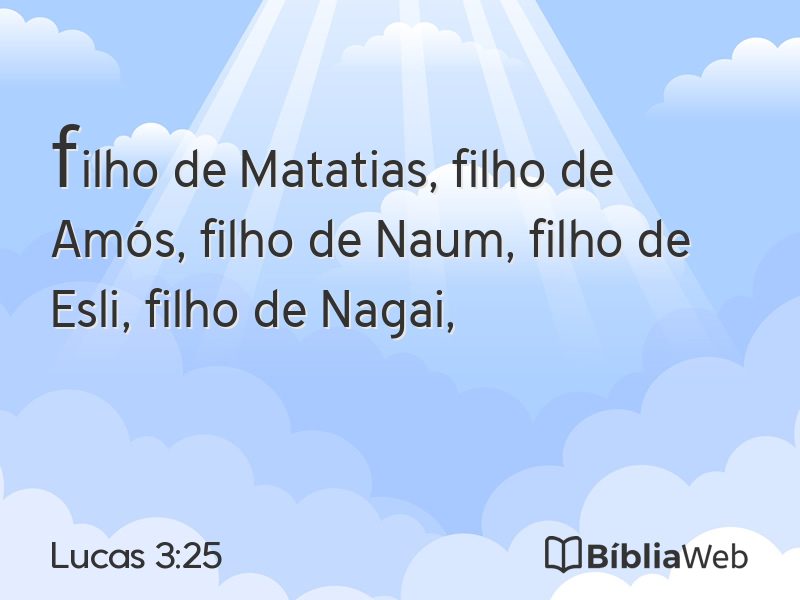 Lucas 3:25 em imagem para compartilhar
