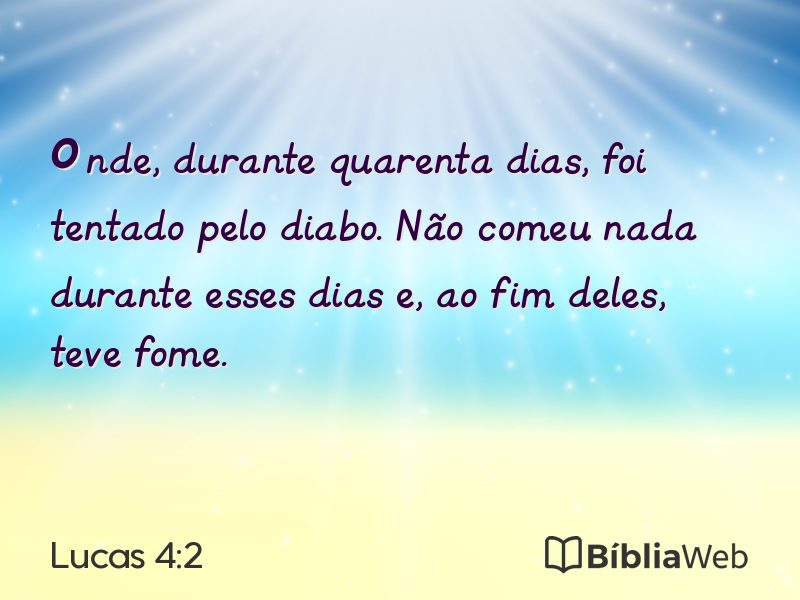 Lucas 4:2 em imagem para compartilhar
