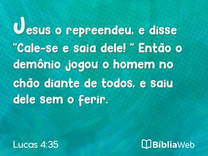 Lucas 4:35 em imagem para compartilhar