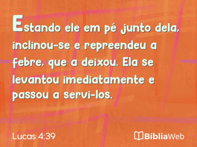 Lucas 4:39 em imagem para compartilhar