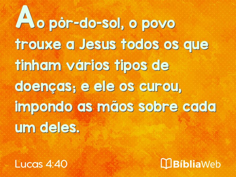 Lucas 4:40 em imagem para compartilhar