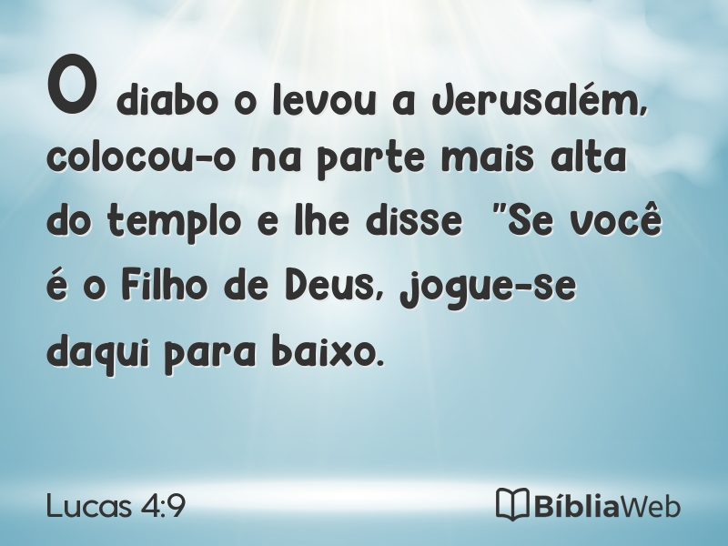 Lucas 4:9 em imagem para compartilhar