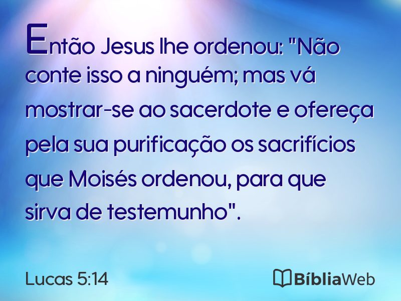 Lucas 5:14 em imagem para compartilhar