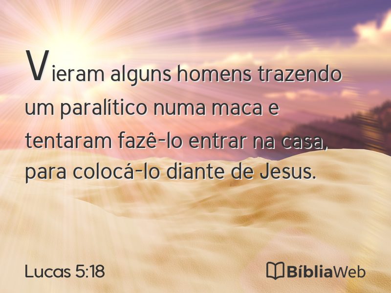 Lucas 5:18 em imagem para compartilhar