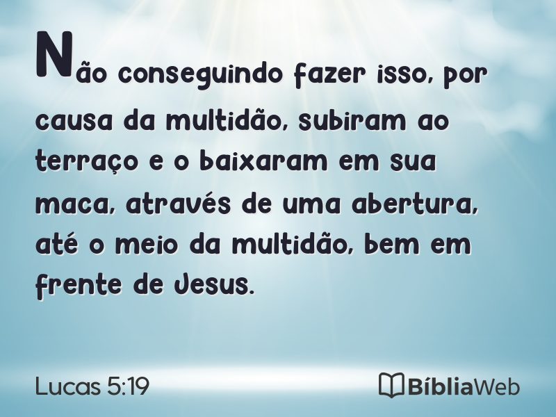 Lucas 5:19 em imagem para compartilhar