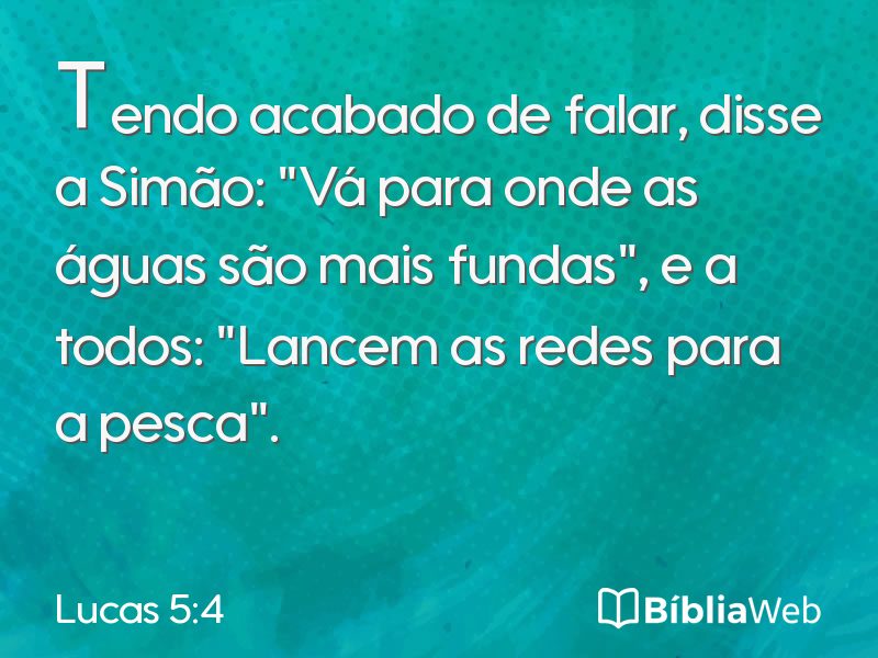 Lucas 5:4 em imagem para compartilhar