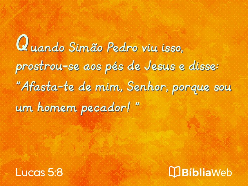 Lucas 5:8 em imagem para compartilhar