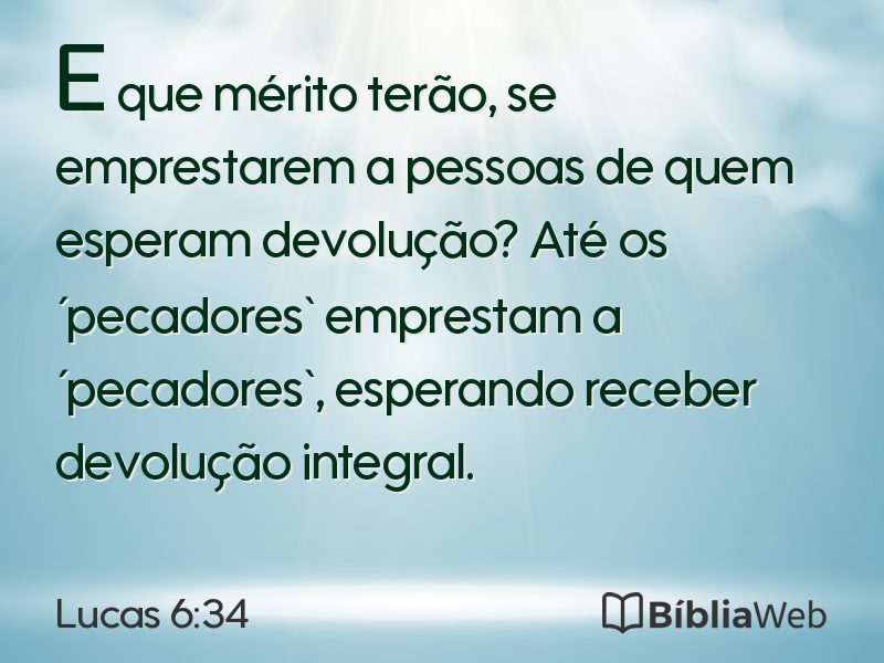 Lucas 6:34 em imagem para compartilhar