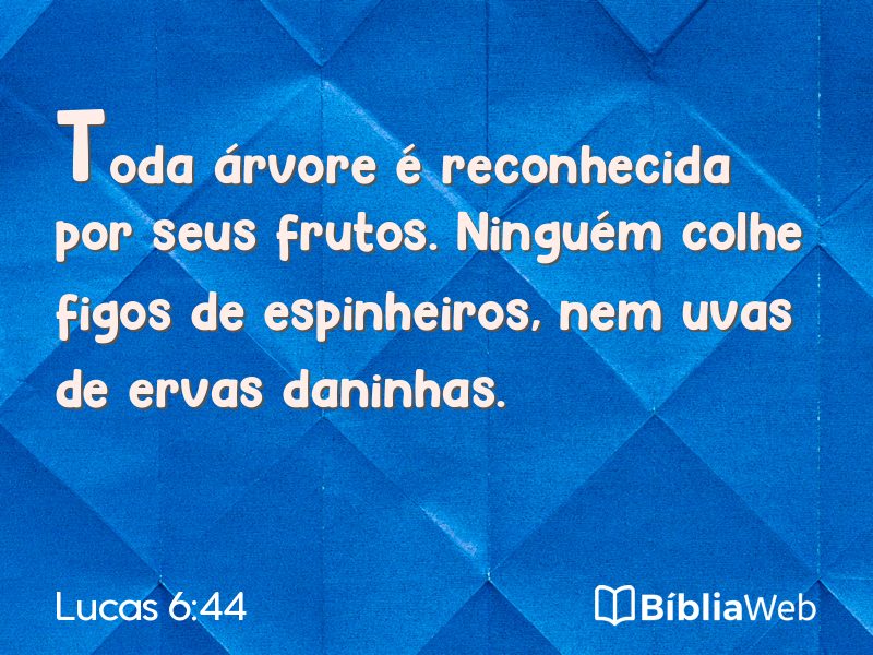 Lucas 6:44 em imagem para compartilhar