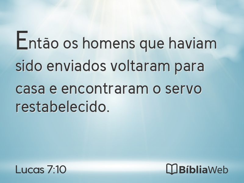 Lucas 7:10 em imagem para compartilhar