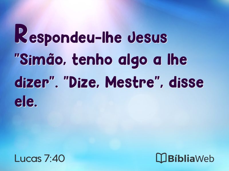 Lucas 7:40 em imagem para compartilhar