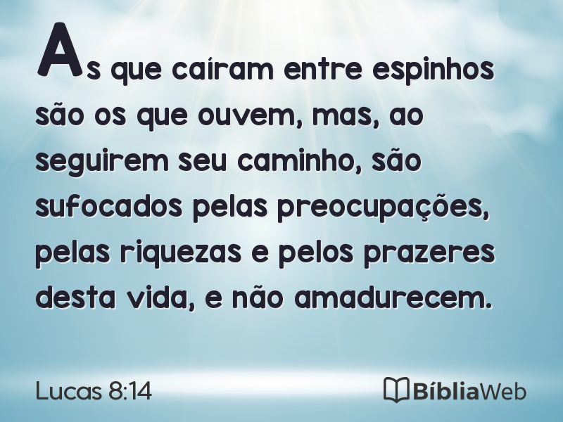 Lucas 8:14 em imagem para compartilhar