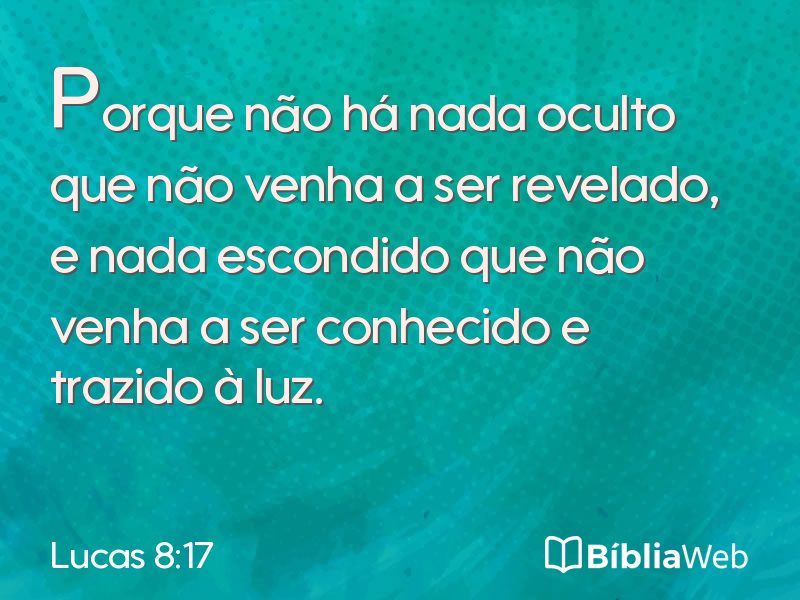 Lucas 8:17 em imagem para compartilhar
