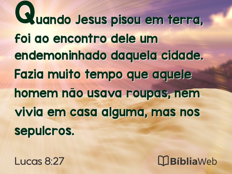 Lucas 8:27 em imagem para compartilhar