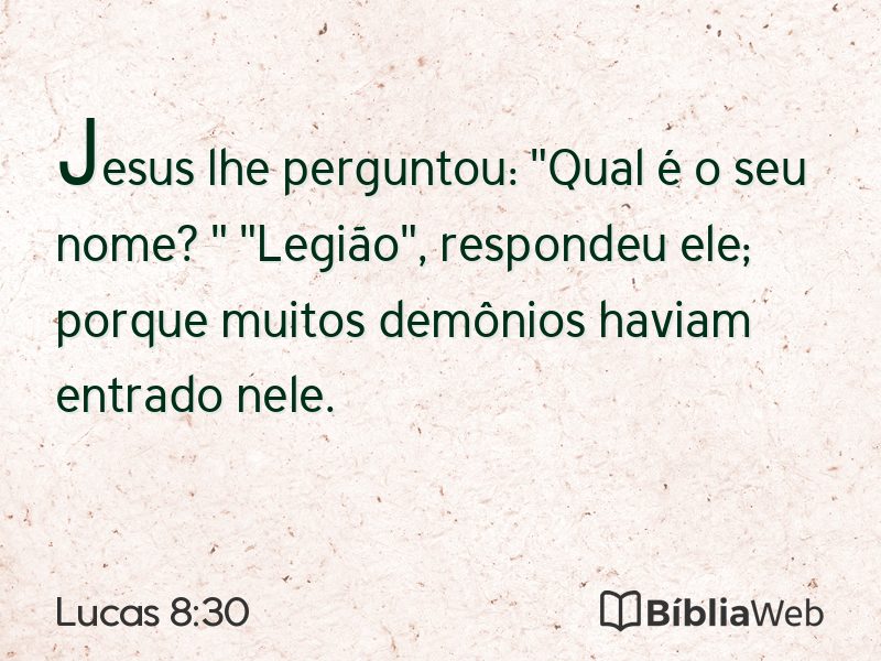 Lucas 8:30 em imagem para compartilhar