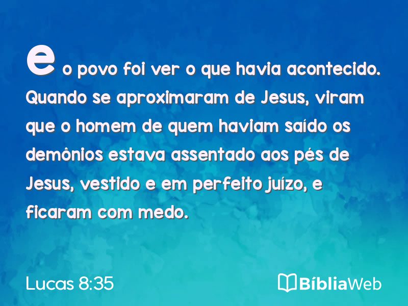 Lucas 8:35 em imagem para compartilhar