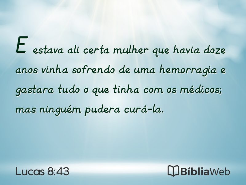 Lucas 8:43 em imagem para compartilhar