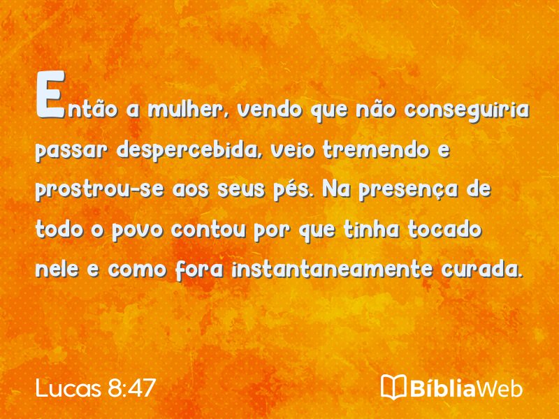 Lucas 8:47 em imagem para compartilhar