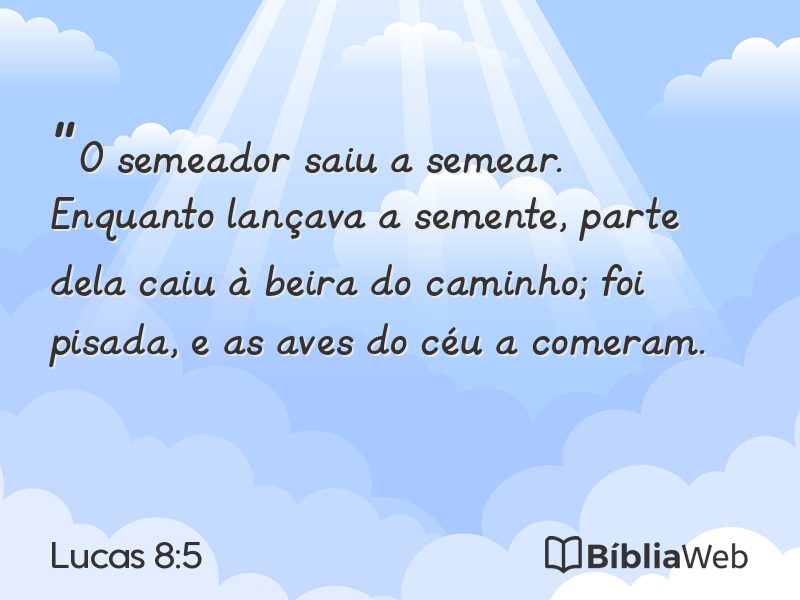 Lucas 8:5 em imagem para compartilhar