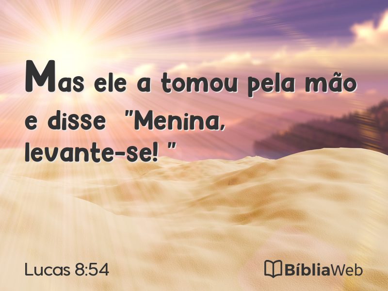 Lucas 8:54 em imagem para compartilhar