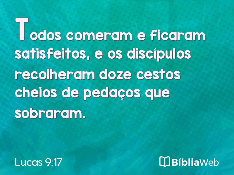 Lucas 9:17 em imagem para compartilhar