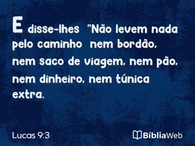 Lucas 9:3 em imagem para compartilhar