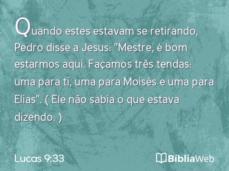 Lucas 9:33 em imagem para compartilhar