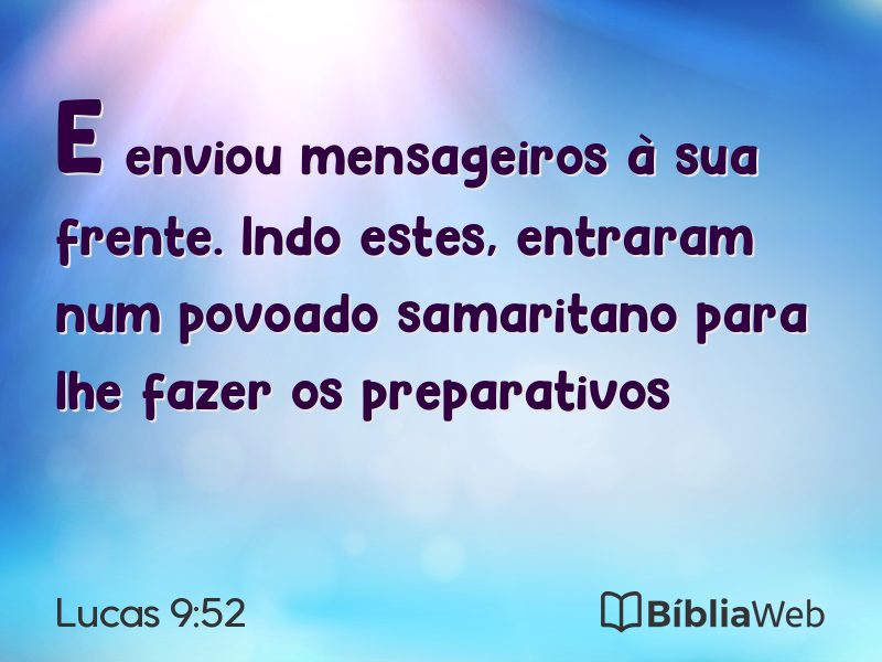 Lucas 9:52 em imagem para compartilhar