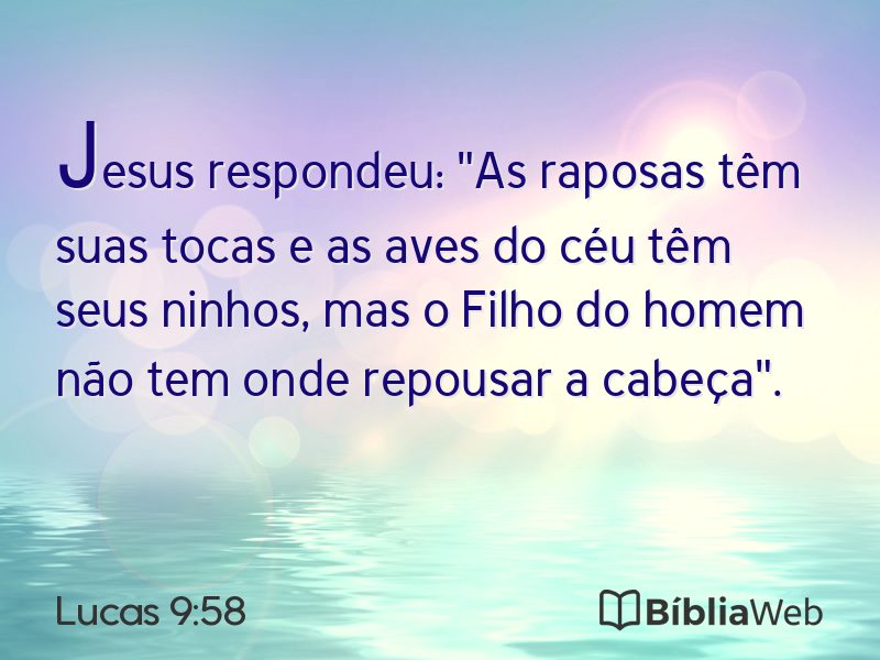 Lucas 9:58 em imagem para compartilhar