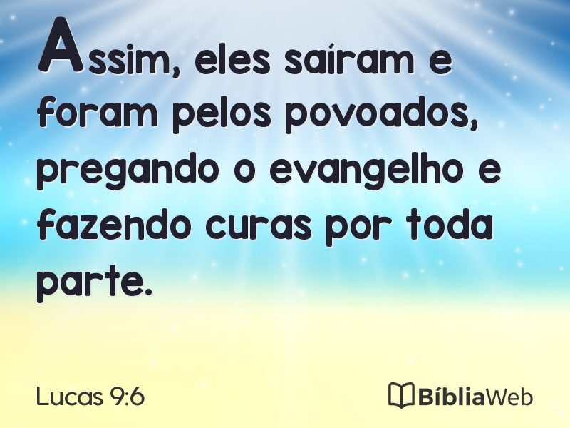 Lucas 9:6 em imagem para compartilhar