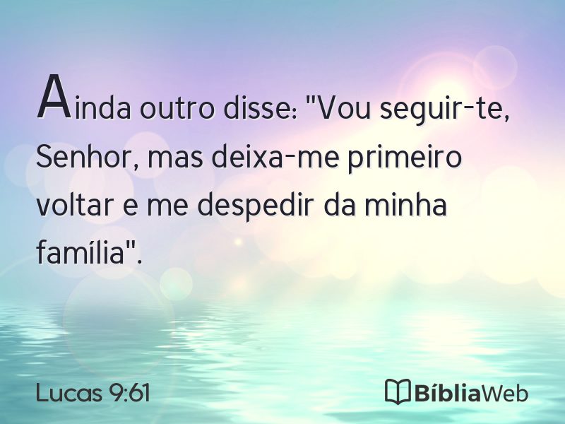 Lucas 9:61 em imagem para compartilhar