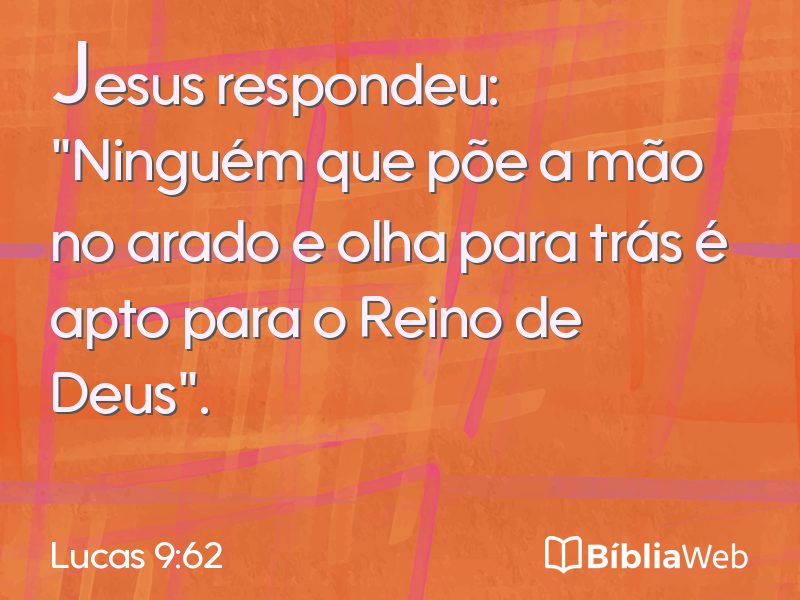 Lucas 9:62 em imagem para compartilhar