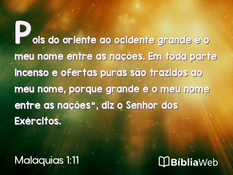 Malaquias 1:11 em imagem para compartilhar
