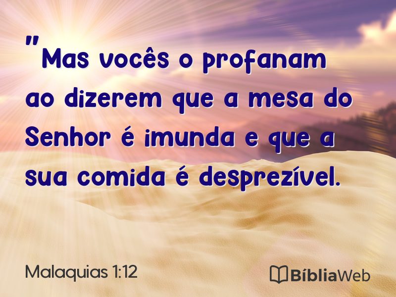 Malaquias 1:12 em imagem para compartilhar