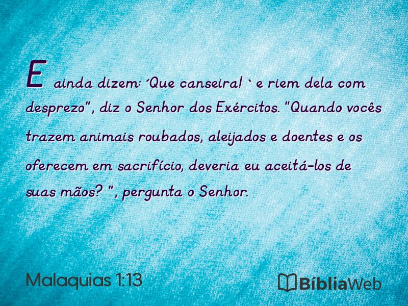 Malaquias 1:13 em imagem para compartilhar